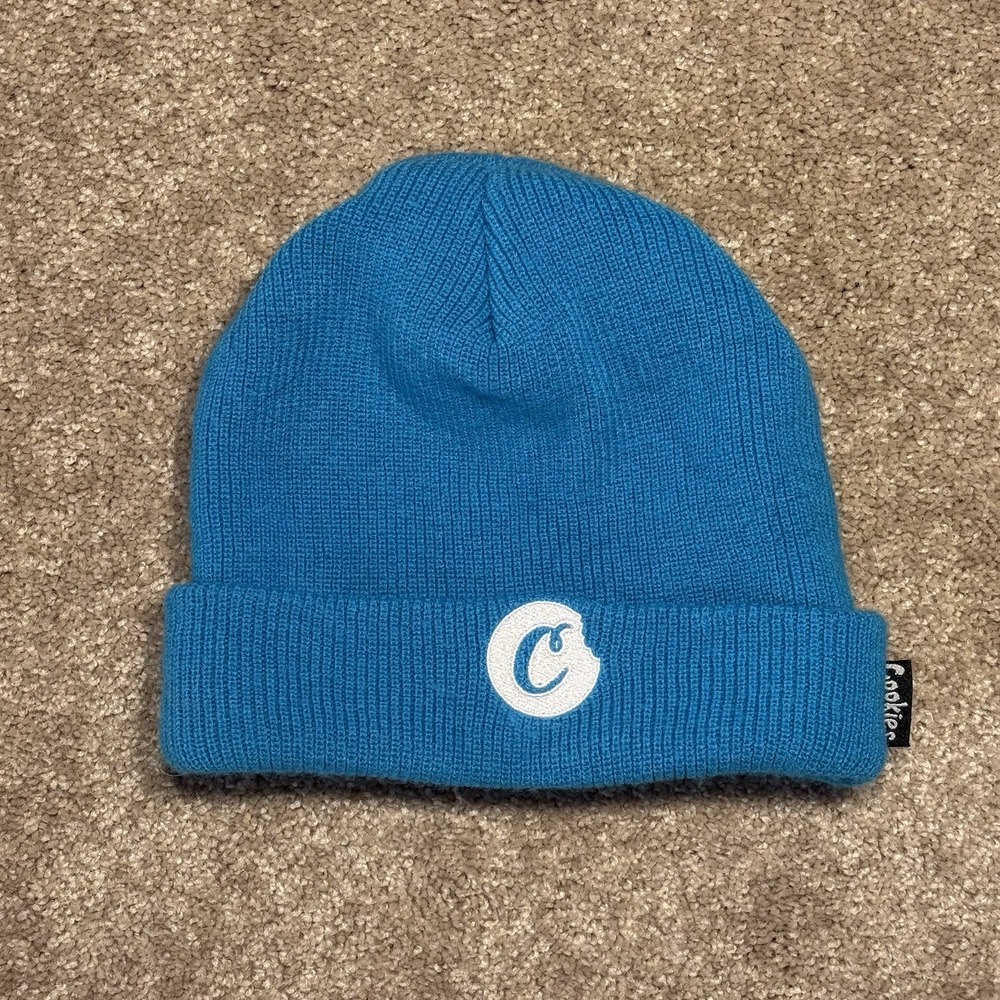 Cookies C-Bite Knit Blue Beanie